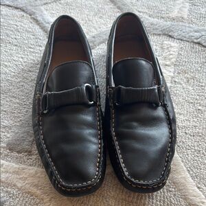 Men's Black Leather Loafers